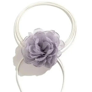 FLOWER GREY CORD CHOKER